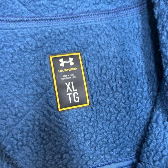 Under Armour Storm Jacket Mens Size XL Full Zip Fleece Teal Blue Pockets Soft - Picture 8 of 8